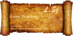 Lexa Szabina névjegykártya